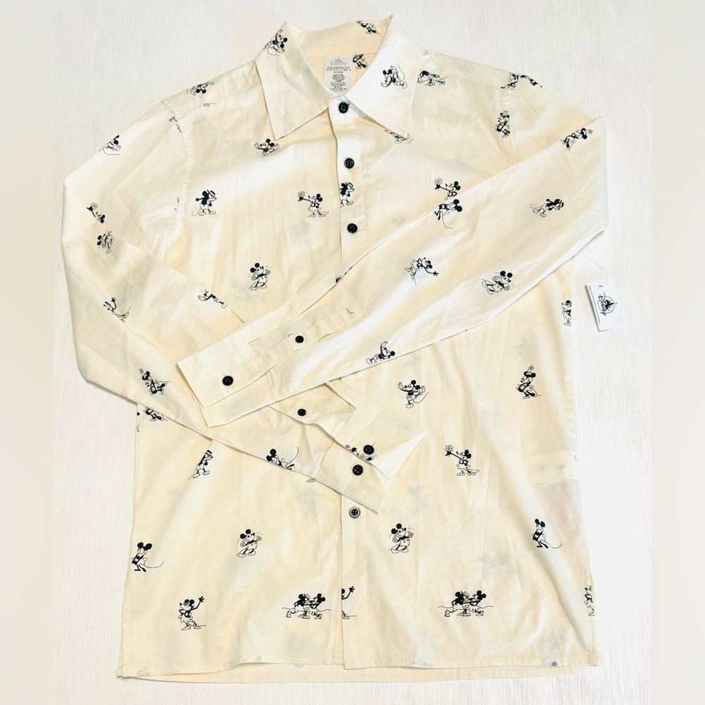Disney, Camisa para hombre, Talla XS, Color crema.